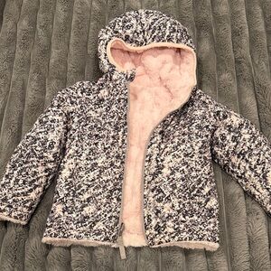 The North Face reversible jacket.
 Cozy Pink and Black Hooded Jacket